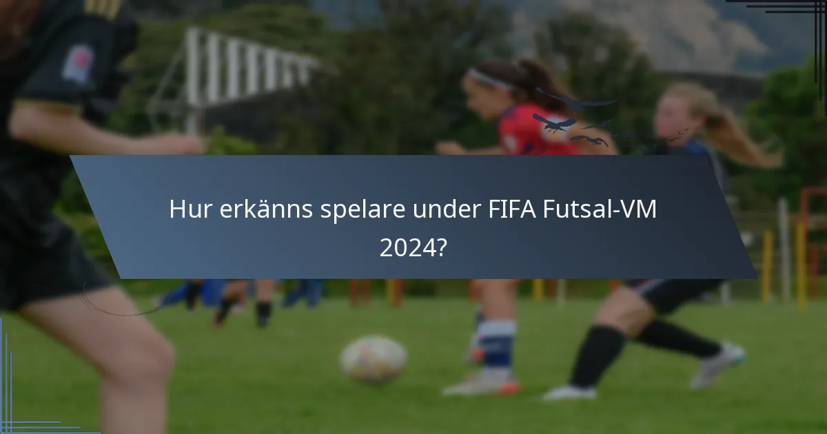 Hur erkänns spelare under FIFA Futsal-VM 2024?