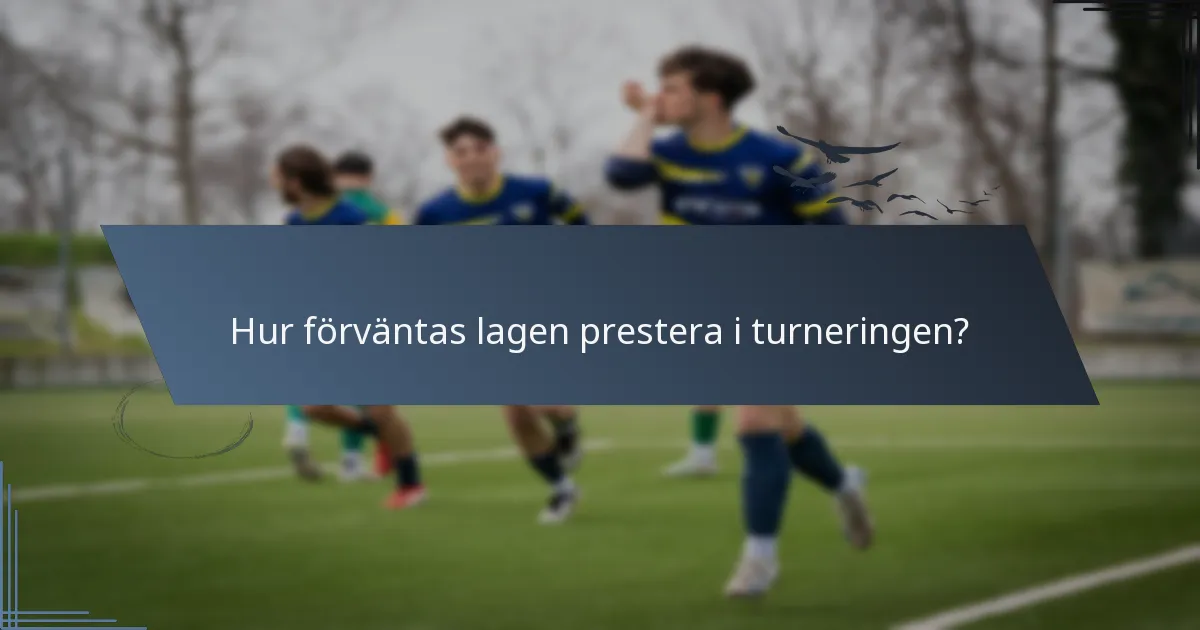 Hur förväntas lagen prestera i turneringen?