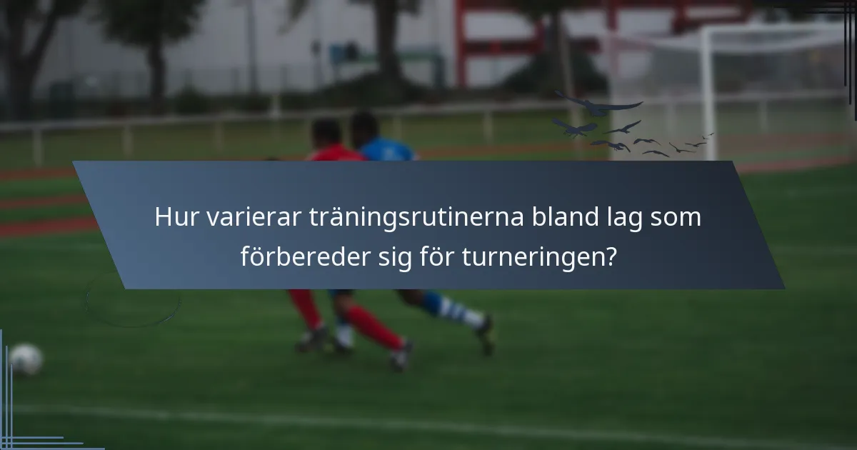 Hur varierar träningsrutinerna bland lag som förbereder sig för turneringen?