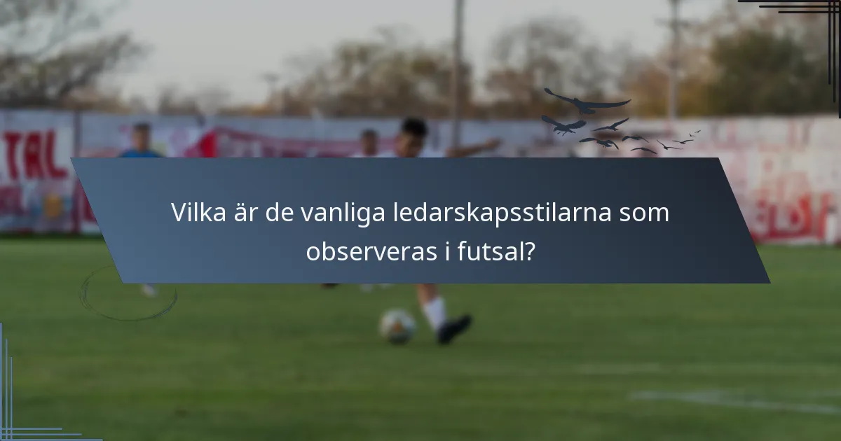 Vilka är de vanliga ledarskapsstilarna som observeras i futsal?