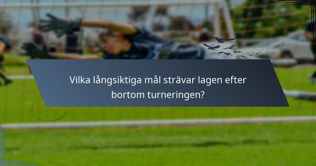 Vilka långsiktiga mål strävar lagen efter bortom turneringen?