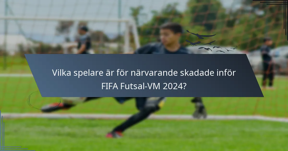 Vilka spelare är för närvarande skadade inför FIFA Futsal-VM 2024?