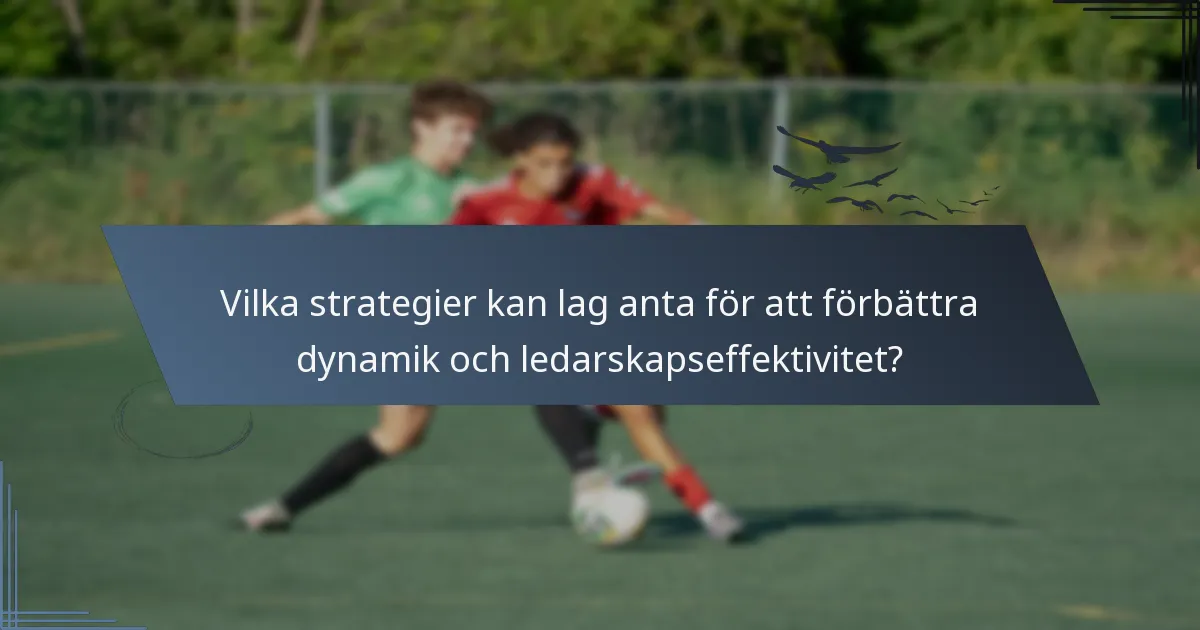 Vilka strategier kan lag anta för att förbättra dynamik och ledarskapseffektivitet?